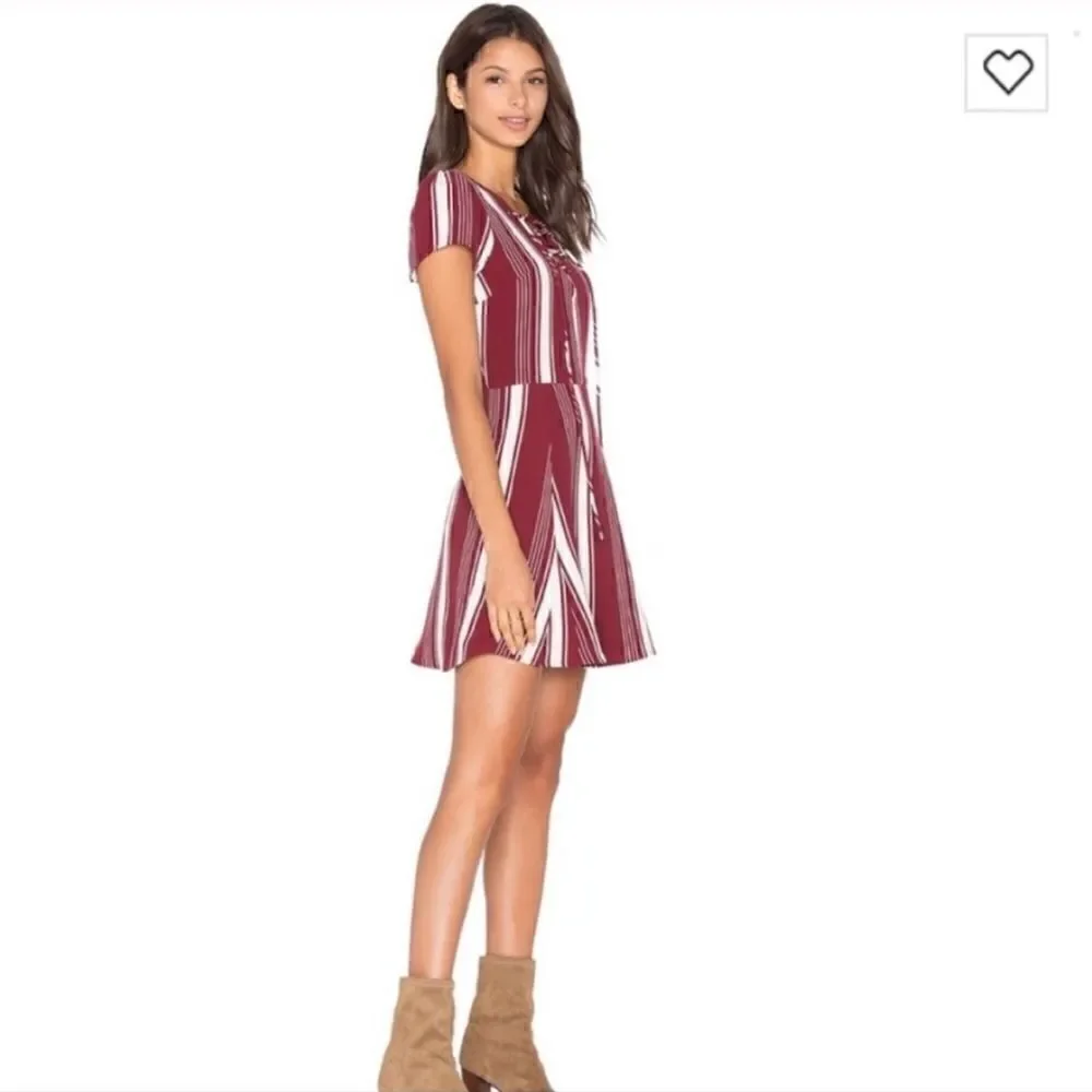 Lovers + Friends Compass Fit & Flare Mini Striped Dress